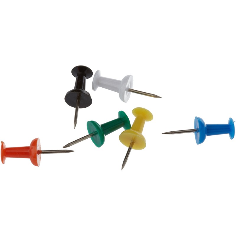 Wedo 054600 Push Pins Assorted Colours Diabolo-Shape Pack of 600