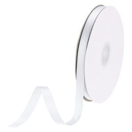 DMiotech 10mm Satin Ribbon 46m/150ft Thin Double Face Fabric Grosgrain Ribbon for Gift Wrapping Floral Hair Flower Bouquet, White