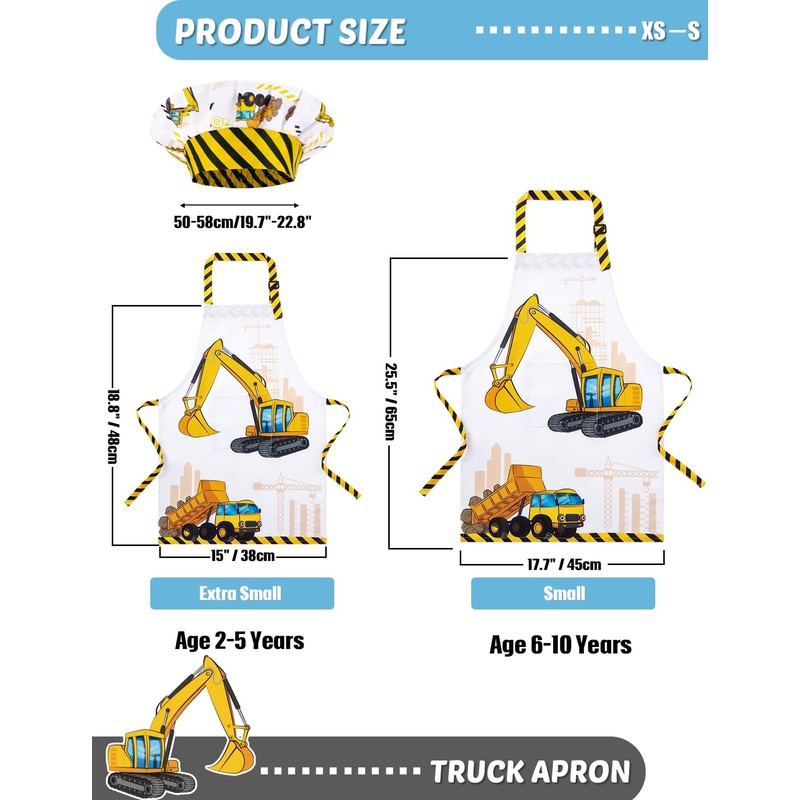 WERNNSAI Apron and Chef's Hat Set, Truck