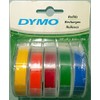 DYMO Model 728414 Assorted Glossy Finish Labeling Tapes, 3/8in. x 4ft, Pack of 5