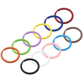 TOP-VIGOR 11Pcs Split Keychain Rings, 30 * 25 * 2.2mm Key Hoop, Multi-Purpose Keychain Loops, Round Flat O Ring Connector for Car Keys, Dog Tag Ring, DIY Crafts, 11 Colors