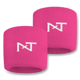 Nxtrnd Wrist Sweatbands for Football, Sold as a Pair (Pink)