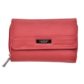 Ladies / Womens Matinee Style Leather Purse with Multiple Compartments - Red