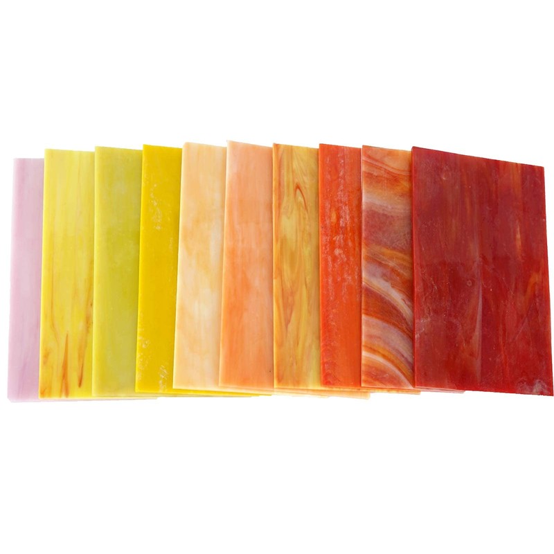Lanyani 10 Sheets Variety Stained Glass Sheets Pack, 4 x