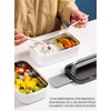 Lonchera De Acero Inoxidable Caja De Almuerzo Con Separadores (BLANCO)