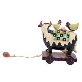 CAXUSD Lovely Cow Figurine Resin Cow Statue Durable Home Ornament for Living Room Bedroom Decor for Farm Animal Lovers