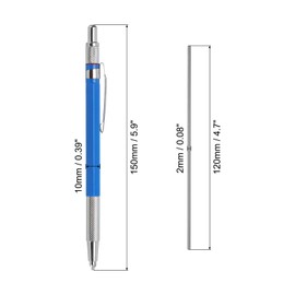 PATIKIL Mechanical Pencil with 12Pcs HB Refills, Write Smoothly Portable Pencil with Built-in Sharpener and Claw Tip for Drafting Painting Designing, Blue