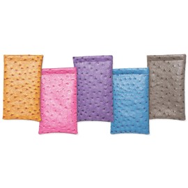 Soft Squeeze Top Slip In Eyeglasses Case And Holder In Faux Ostrich Leather, Gray