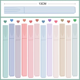 LEFUYAN Highlighters 12 Pcs Pastel Highlighter Aesthetic Cute Highlighters Pens with Soft Chisel Tip Pastel Stationery Quick Drying and Easy to Hold for Notes Students School Office Supplies