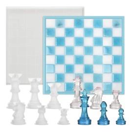 Juego Moldes Resina Silicona P Tablero De Ajedrez Con Piezas