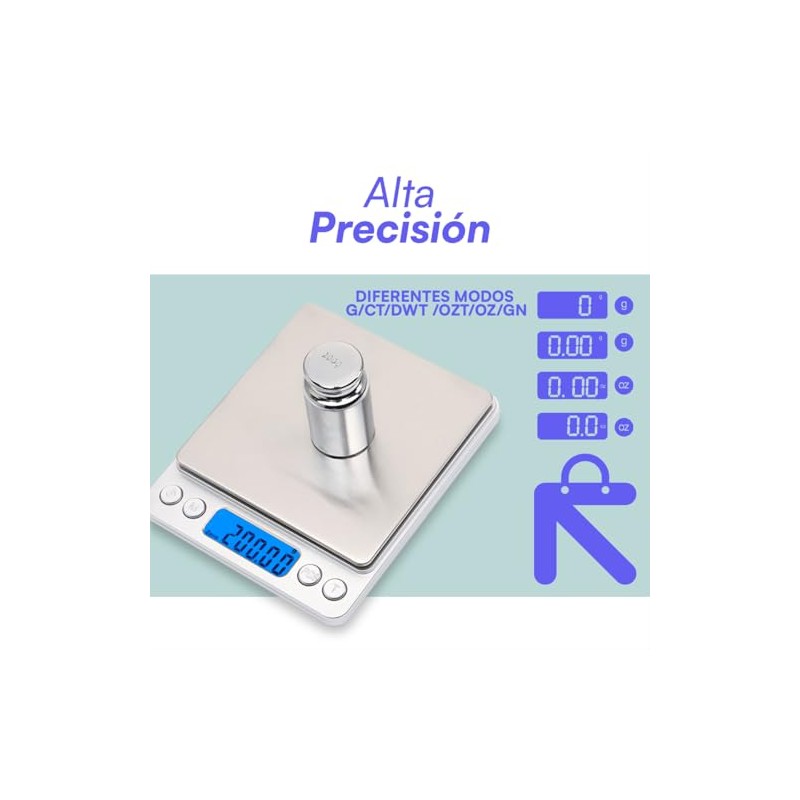 Báscula Digital de Precisión Lincky 0.1g a 500g, Balanza Electrónica