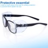 2 Pairs Safety Glasses Side Shields, Flexible Clear Anti-Slip On