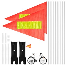 elthmpr Flag Bicycle Trailer Safety Flag – Set of 2 Bicycle Pennants Bicycle Flag Adjustable Bicycle Flag Children's Bicycle Safety Flag