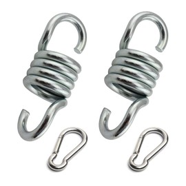 DSBGKJI 2 Pcs 4.3" Heavy Duty Spring Hammock Chair with Buckles, Steel 1100lbs Capacity Porch Swings Spring Suspension Hanger Ceiling Mount Hooks for Hanging Chair, Gym, Punch Bag
