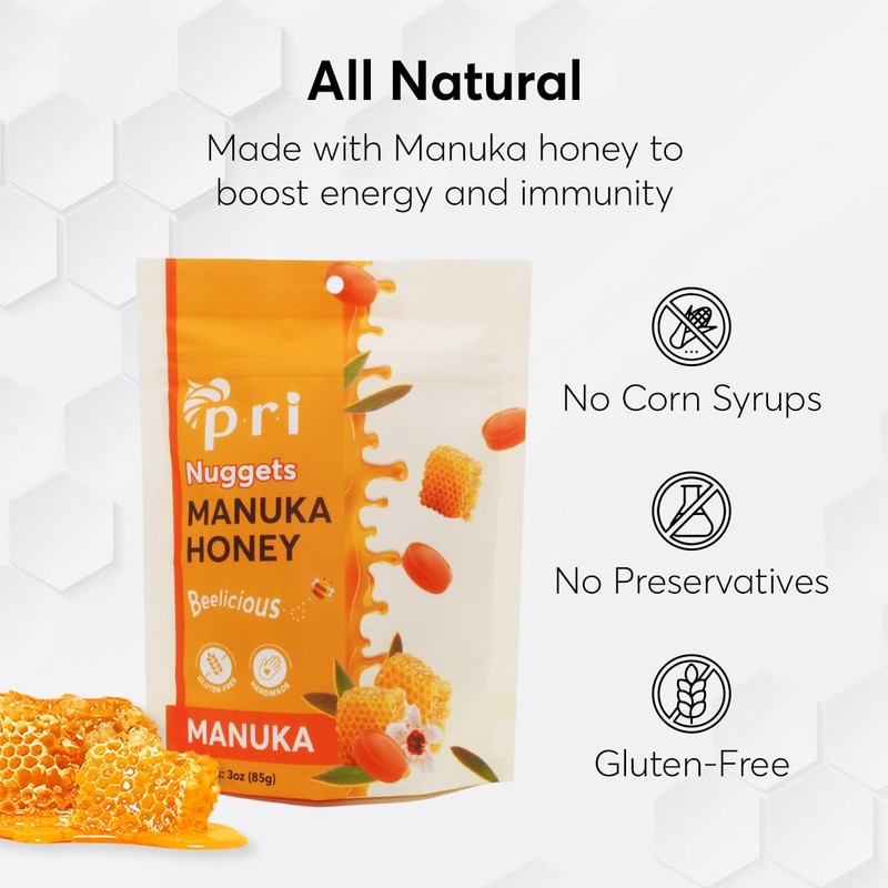 P.R.I Manuka Honey Nuggets, Sweet and All Natural Hard Candy
