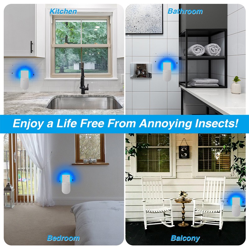 Flying Insect Trap Indoor Plug-in Bug Catcher Zapper Light with
