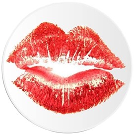 Lipstick Smooch Kiss - 3 Pack Circle Stickers 3 Inch - Valentine's Day XOXO