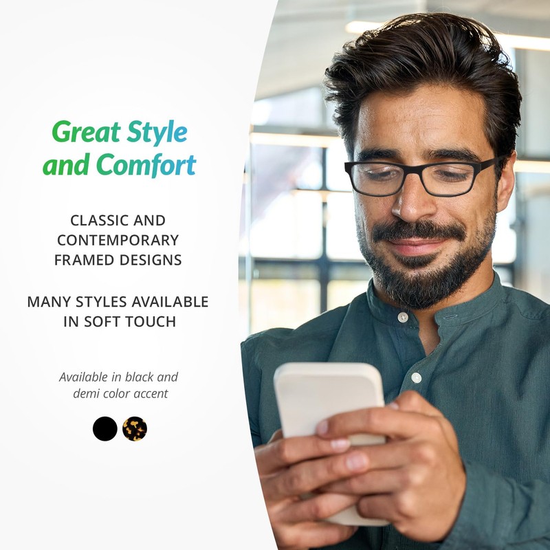 SAV Men’s Flex 2 5029 Reading Glasses - Flexible, Durable,