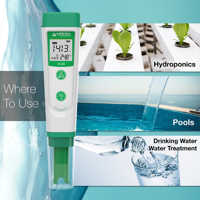 Apera Instruments Value Series EC20 Conductivity (EC) Pocket Tester Kit,