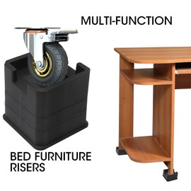 MYMULIKE Bed Risers 3 inch, Adjustable Bed Risers for 1 inch, 2 inch, 3 inch, 6000lbs Heavy Duty Bed Frame Risers for Table, Sofa, Couch, Cabinet, Bed Frame Set of 6