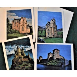 Castle Painting Note Cards, Alcazar, Crathes Set of 4 New from Original Artwork
