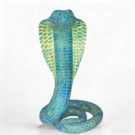Estatua de serpiente King Cobra - Estatuillas de escultura para decoración del hogar, regalo coleccionable, adornos de serpiente, decoración para oficina, sala de estar, computadora, jardín, patio al