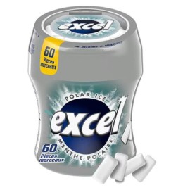 EXCEL, Polar Ice Flavored Sugar Free Chewing Gum, 60 Pieces, 1 Bottle, 84g