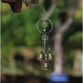 Witch Bells,Witches Bells for Home Protection,Handcrafted Witchcraft Decor,Decorative Wind Chimes for Door, Window, Porch & Garden (style D)