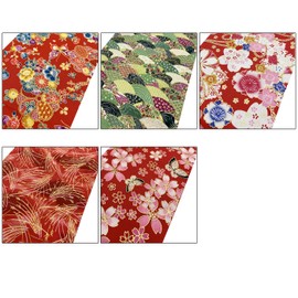 EDGEAM Pack of 5 20 x 80 cm Cotton Fabric for Sewing Cotton Patchwork Cotton Fabric Sold by the Metre Quilting Fabric Decorative Fabric Package Fabric Scraps