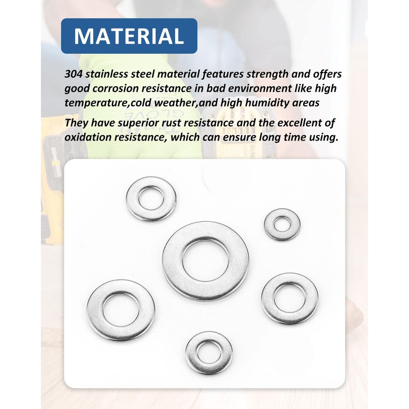 Flat Washer - 1/4" 304 Stainless Steel Metal Washers Flat