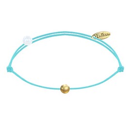 Les POULETTES BIJOUX - Bracelet Link Small Gold-Plated Pearl - Classics - Turquoise, Textile