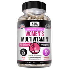 Kaya Naturals Women's Multivitamin, Overall Healthy Antioxidant, and Immune Support, Vitamins A, D, C, E, Biotin, Folic Acid, & Multi-Mineral, Energy & Metabolism Vitamin Supplement 30 Count