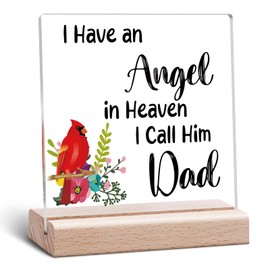 Dad Memorial Gift Memorial Plaque for Loss of Father Husband Sympathy Gifts Bereavement Gifts In Memory of Dad Keepsake Condolence Remembrance Acrylic Plaque With Wooden Stand desk decor