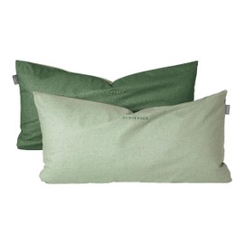 Schiesser Doubleface Cushion Cover Set of 2 Renforcé 100% Cotton from Sustainable Production 40 x 80 cm Green