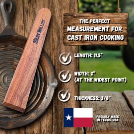 Mesquite Wood Cast Iron Spatula - Kent Rollins Wooden Spatula for Cooking - Perfect for Cast Iron, Steel Cookware, Non-Stick Cookware - Handmade in Texas, USA - 11.5" Long, 2" Wide