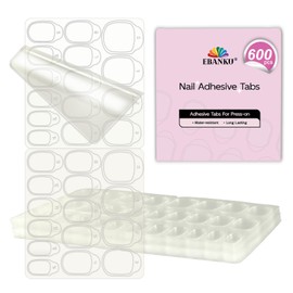 600PCS Nail Adhesive Tabs for Press on, EBANKU Waterproof Breathable Nail Glue Stickers Ultra-Thin Press on Nail Sticky Tabs in 15 Sizes, 20 Sheets Double Sided Transparent Nail Tape for Manicure DIY
