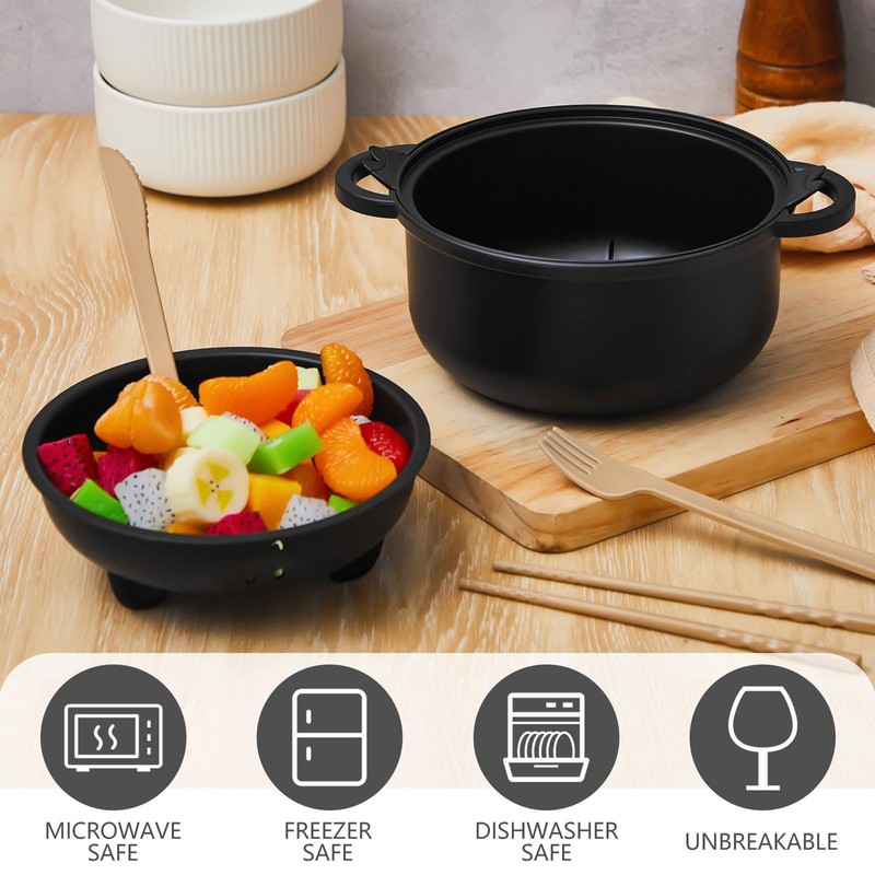 Romooa Large 45oz Cute Ramen Bowl Set Microwavable Pig Ramen