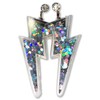 Lightning Bolt Earrings w/Glitter Sparkle Sequins Inside, acrylic w/ rubber