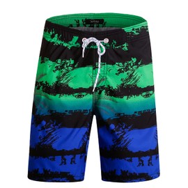 APTRO Men's Quick Dry Swim Trunks Swimwear Beach Board Shorts 1803 Green X-Large