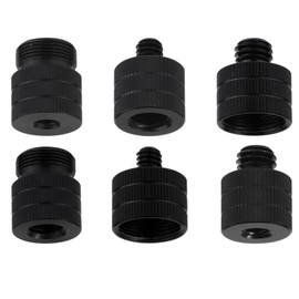 Pack of 6 Microphone Screw Adapters, Camera Stand Adapter Made of Aluminium Alloy Microphone Screw Adapter for All Types of Tripods, Microphones, Camera Stands