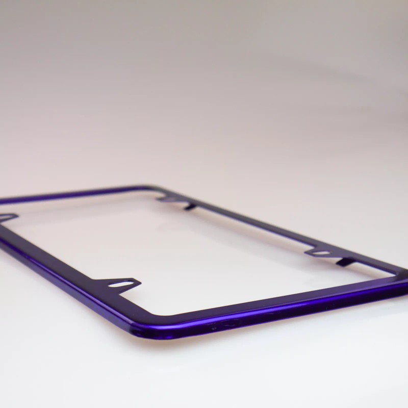 MotorVehicleParts 4Hole Slim Powder Coated Candy Purple Stainless Steel License