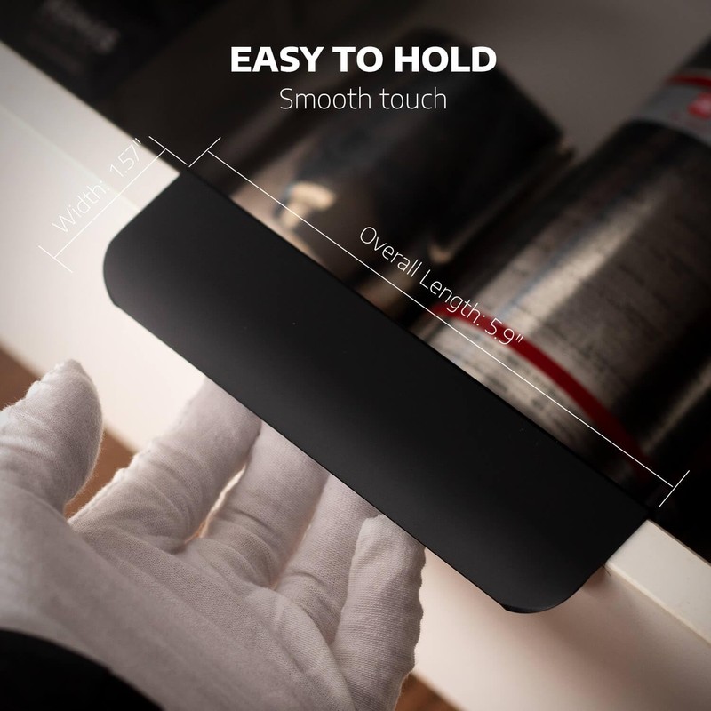 RVPEKUPE 5-Pack Adhesive Edge Finger Pulls for Cabinets No Drill