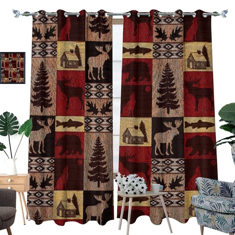 INSFBRB Rustic Cabin Curtains for Bedroom - Vintage Farmhouse Hunting