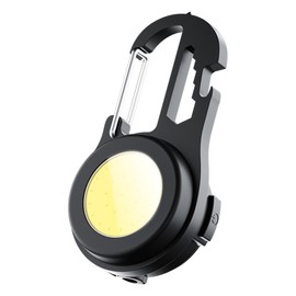 COB Mini Flashlight Bright Portable Rechargeable Keychain Flashlight with Bracket Bottle Opener Magnet Base for Outdoor Fishing Walking Camping