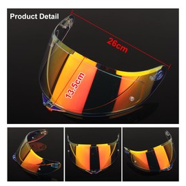 TMRBBesty Helmet Visor Tinted Helmet Visor Helmet Accessories Suitable for K1 K3SV K5 K5S Motorcycle Helmet Galvanised Lenses, Waterproof and Sun Protection Available Day and Night (Red