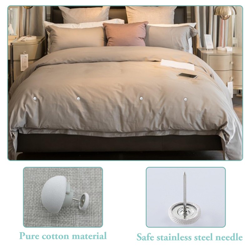 20pcs White Duvet Clips for Comforter Inside, Duvet Pins Set