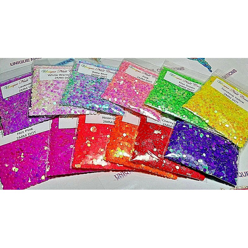 Unique Nail Creations 2MM DOT Shape~Pastel Pearl~Nail•Acr - Kiwi Green