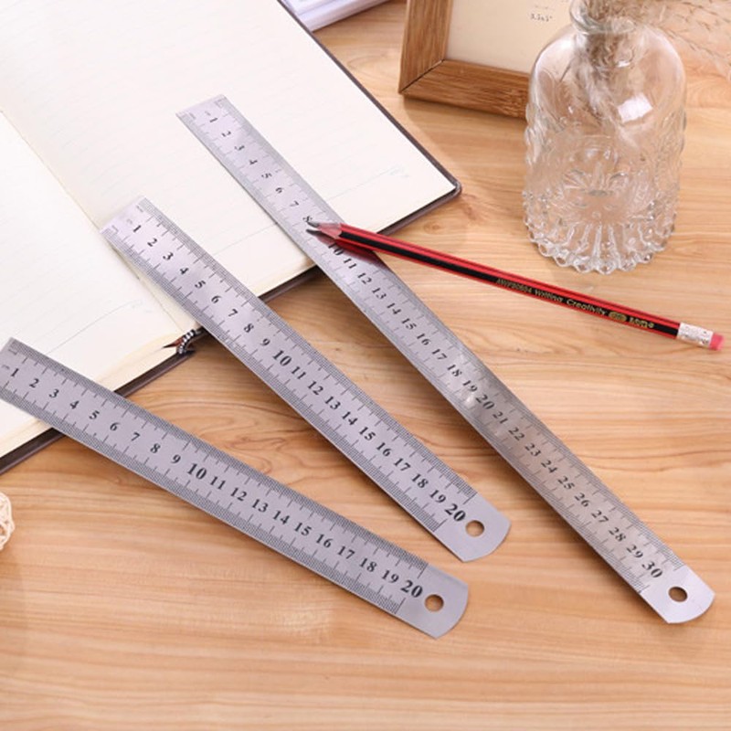 ZONADAH 5 Pcs Stainless Steel Measuring Tool 30cm Metric Metal