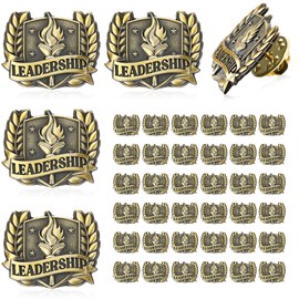 Gerrii 50 Pcs Leadership Lapel Pins Bulk Academic Achievement Awards Recognition Appreciation Prizes Incentive Gifts for Leaders Teacher Employee Team Participation Tournaments Competitions