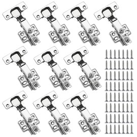 Pack of 10 Corner Stop Cabinet Hinges, Soft Close Door Hinges with Hydraulic Damping, 110° Opening Angle, Hinges for Cabinet Doors, Furniture Hinges for Kitchen & Wardrobes